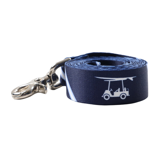 Printed Dog Leash - Golf Cart w/ Diagonal Stripe - Navy