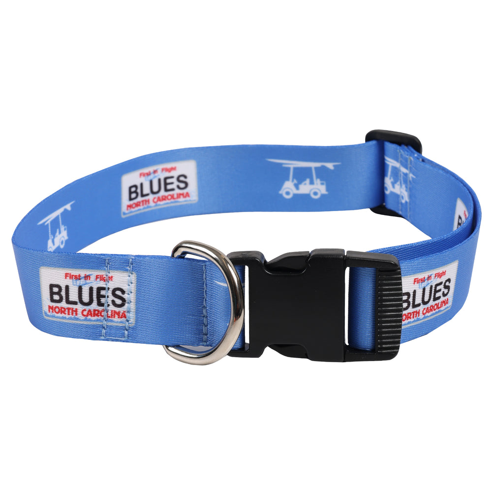 Printed Dog Collar - Blues License Plate