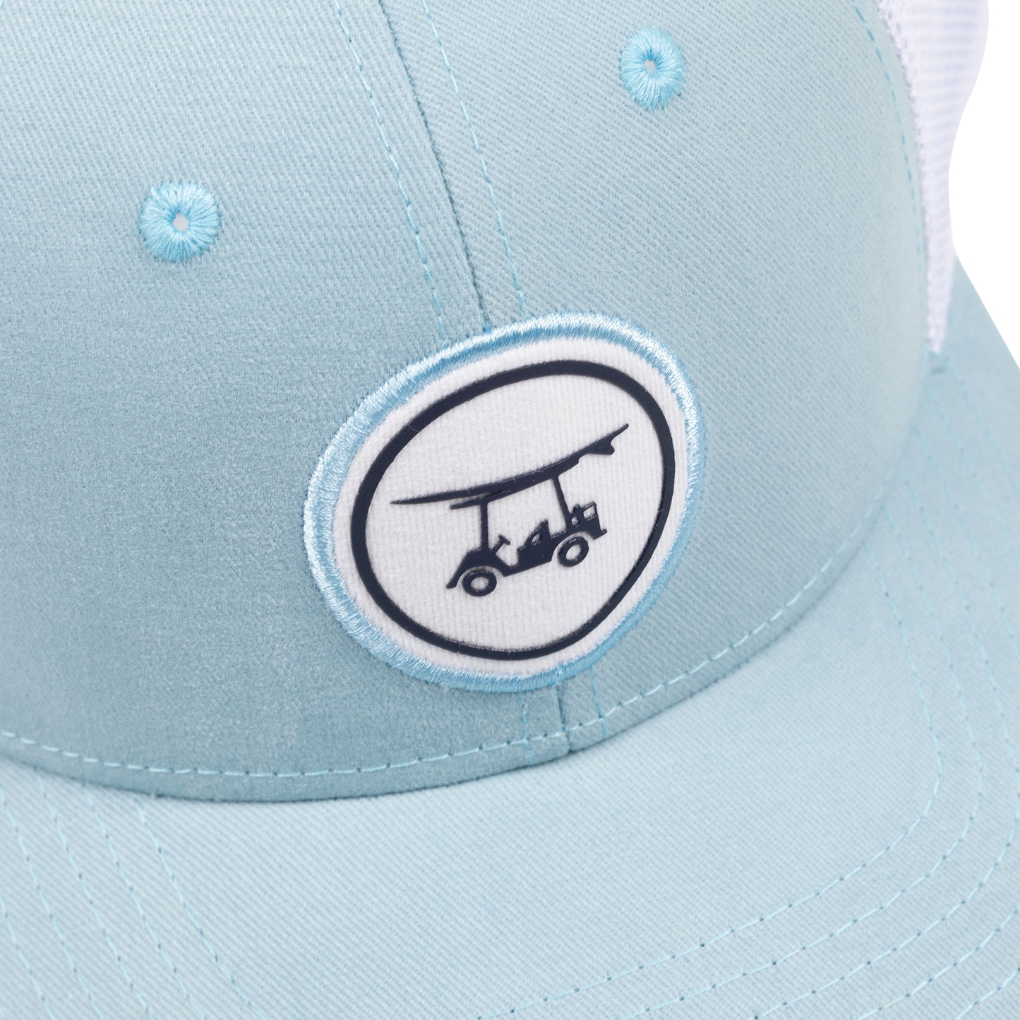 Trucker Hat w/ Circle Logo - Light Blue