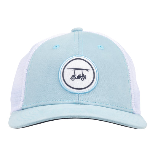 Trucker Hat w/ Circle Logo - Light Blue