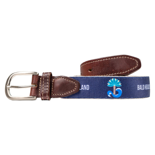 Navy Belt w/ Palm Tree Logo and BHI Text