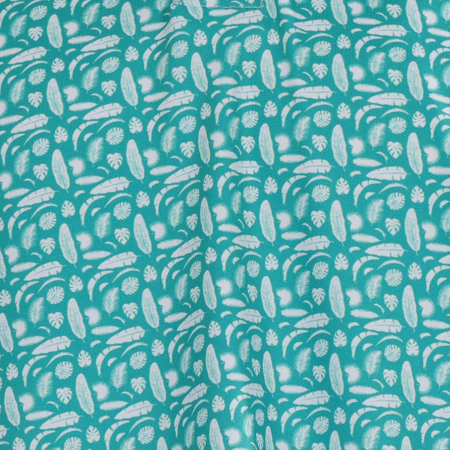 Albatross Polo - Exotic Leaves All-Over Print - White / Lagoon