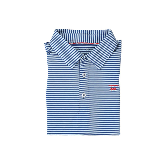 Albatross Polo - Heather Bell / Royal Stripe