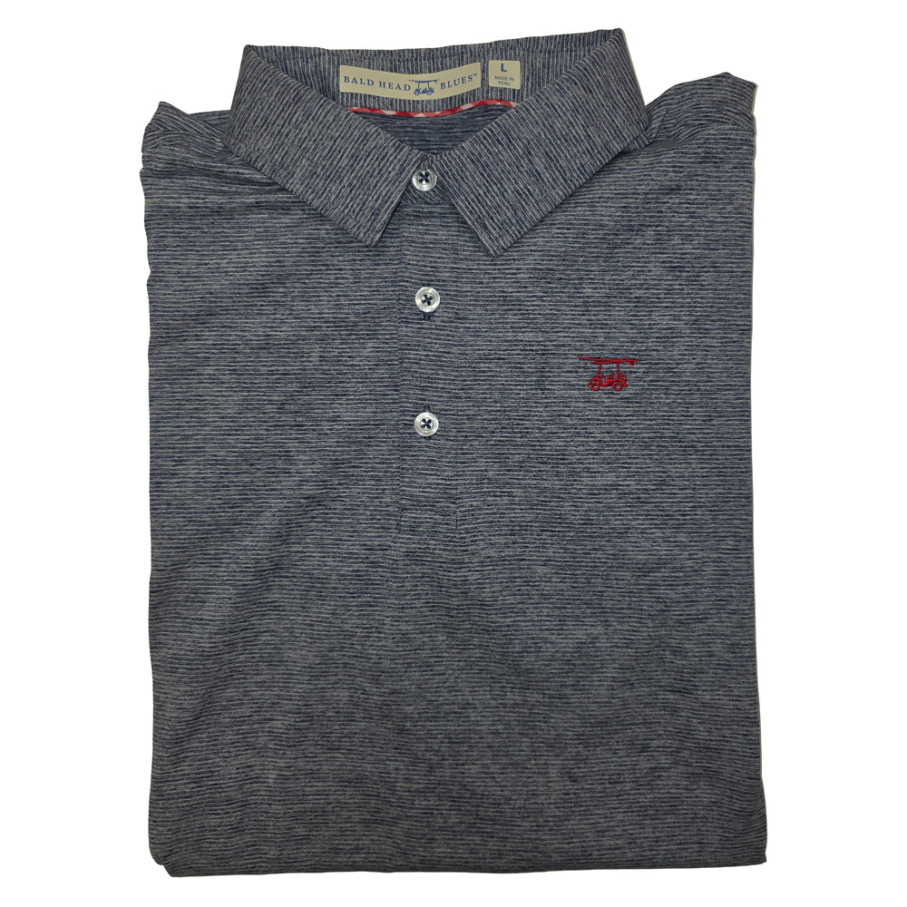 Limited Edition Albatross Polo - Heather Navy / White Thin Stripe