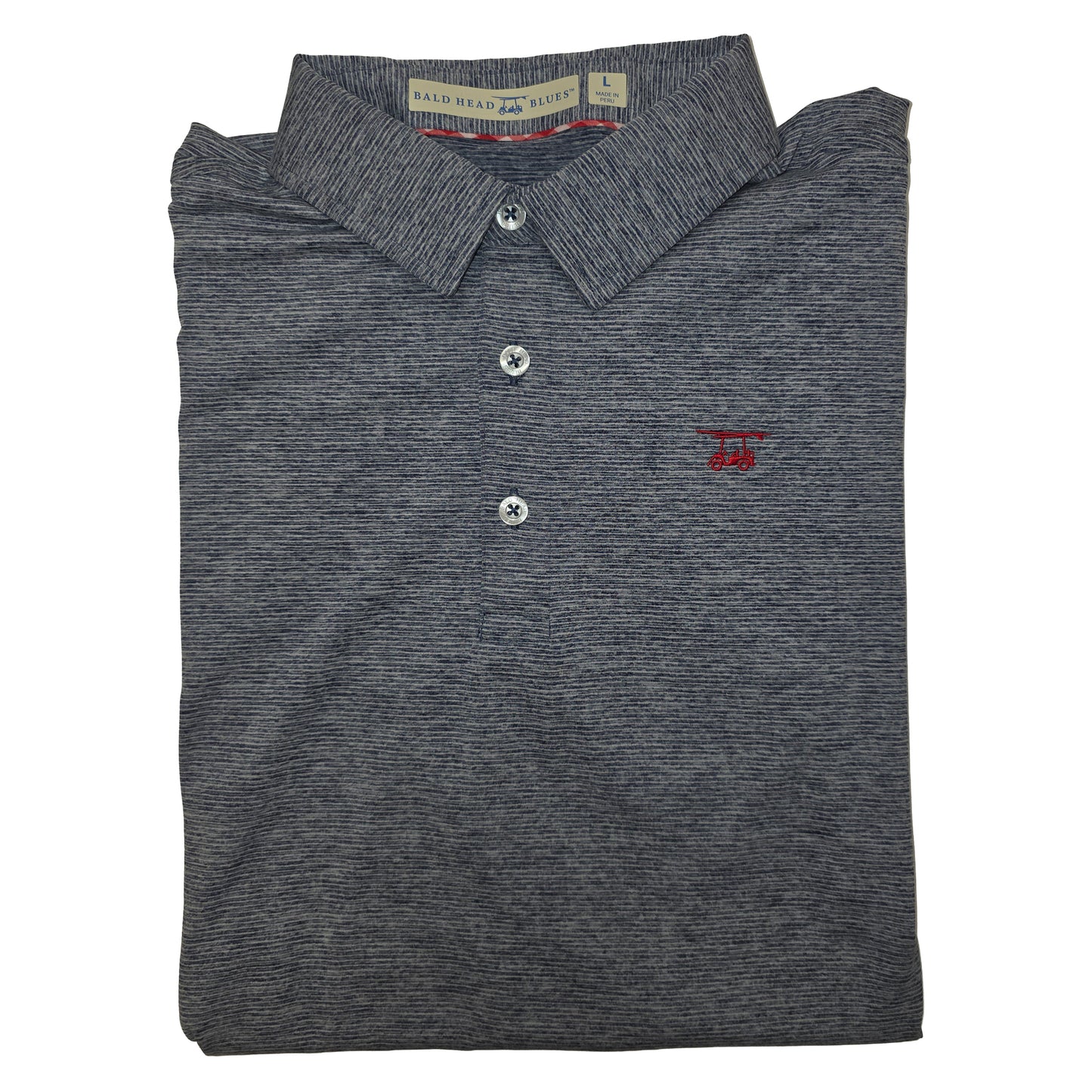 Limited Edition Albatross Polo - Heather Navy / White Thin Stripe