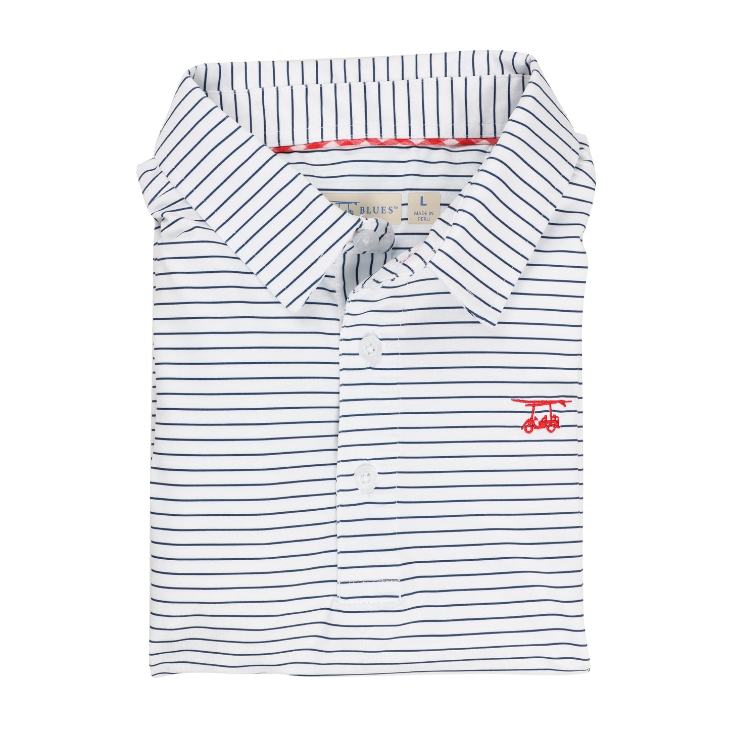 Albatross Polo - Medieval / White Pinstripe