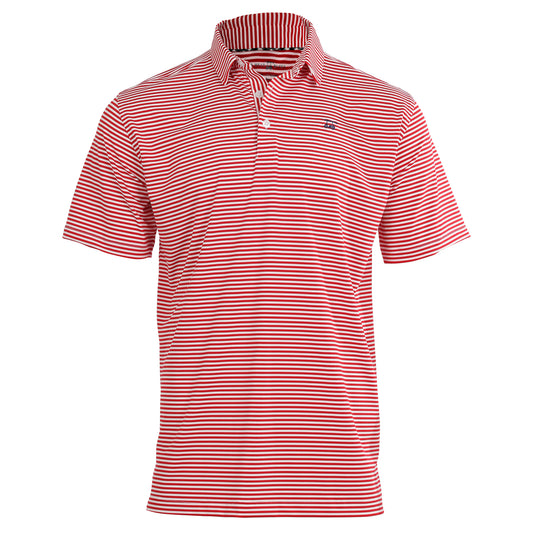 Albatross Polo - State Red / White Stripes