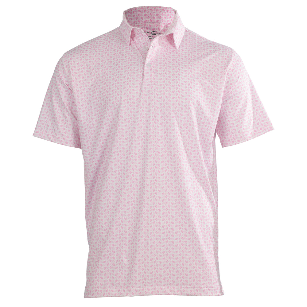 Albatross Polo - Azaleas & Dogwoods All-Over Print - Pink / White