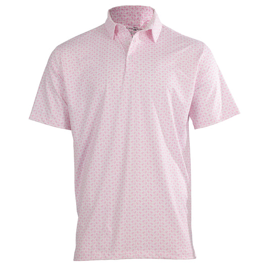 Albatross Polo - Azaleas & Dogwoods All-Over Print - Pink / White