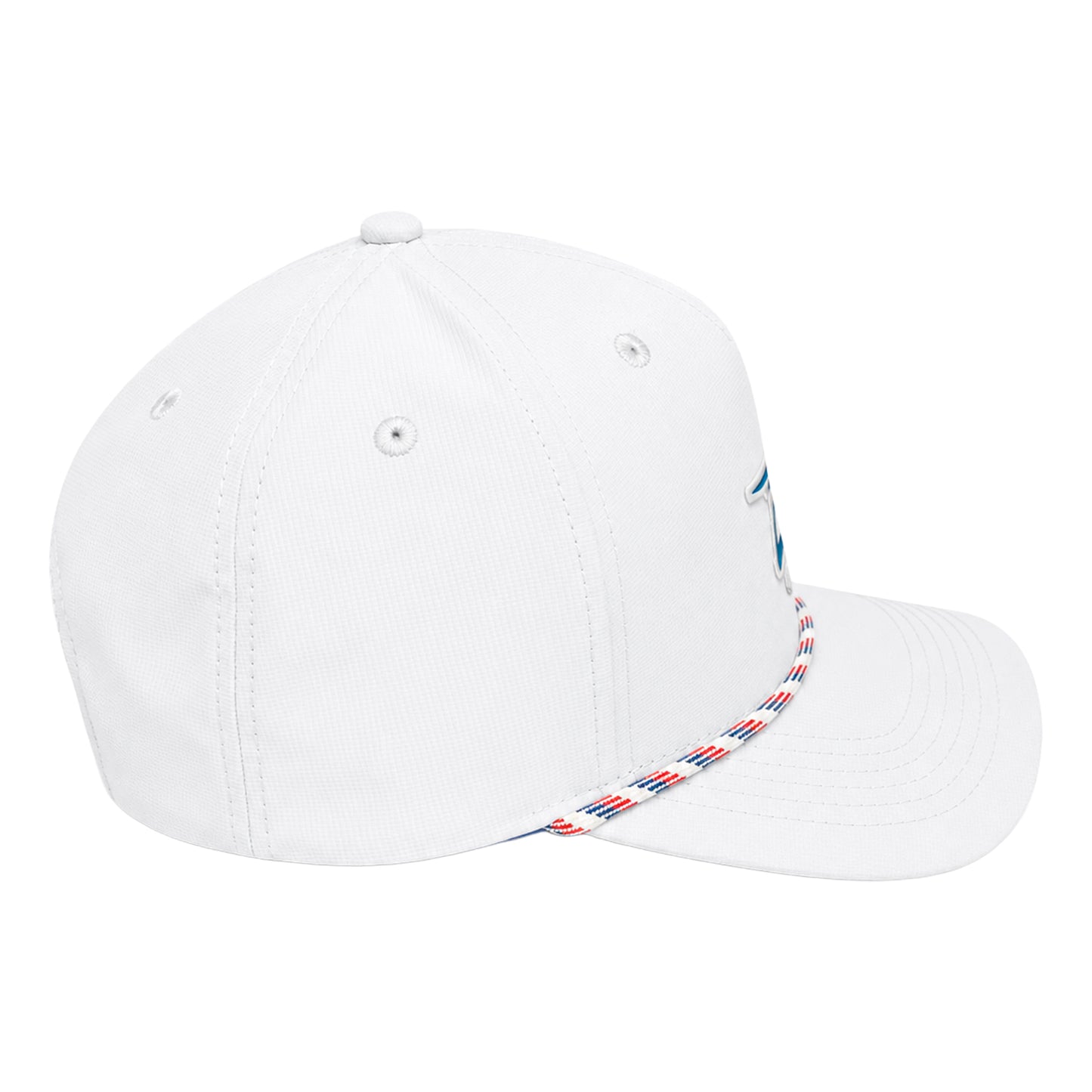 Five Panel Twill Roped Trucker Hat - White