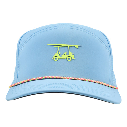 Six Panel Twill Roped Trucker Hat - Alaskan Blue