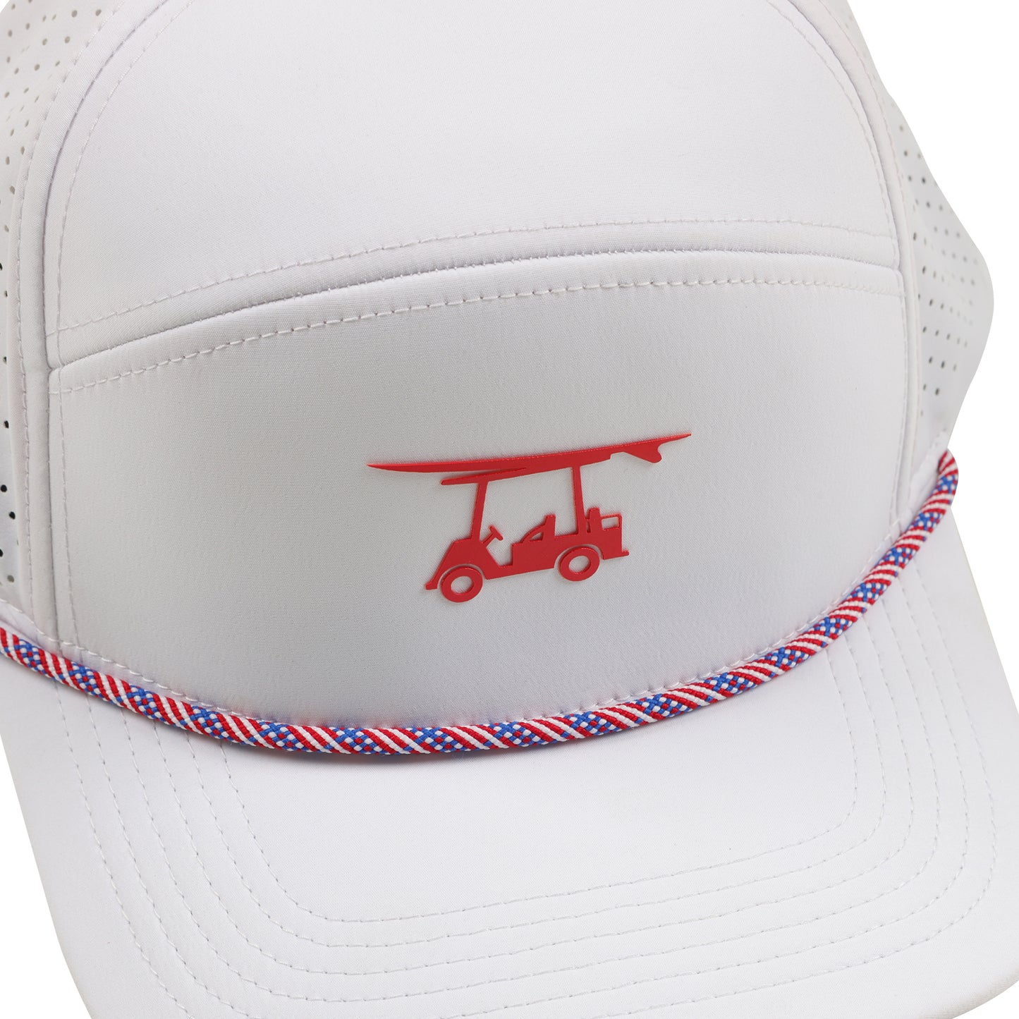 Six Panel Twill Roped Trucker Hat - Brilliant White
