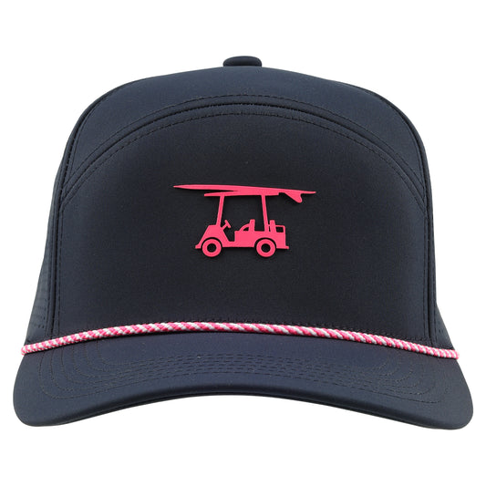 Six Panel Twill Roped Trucker Hat - Outer Space Navy