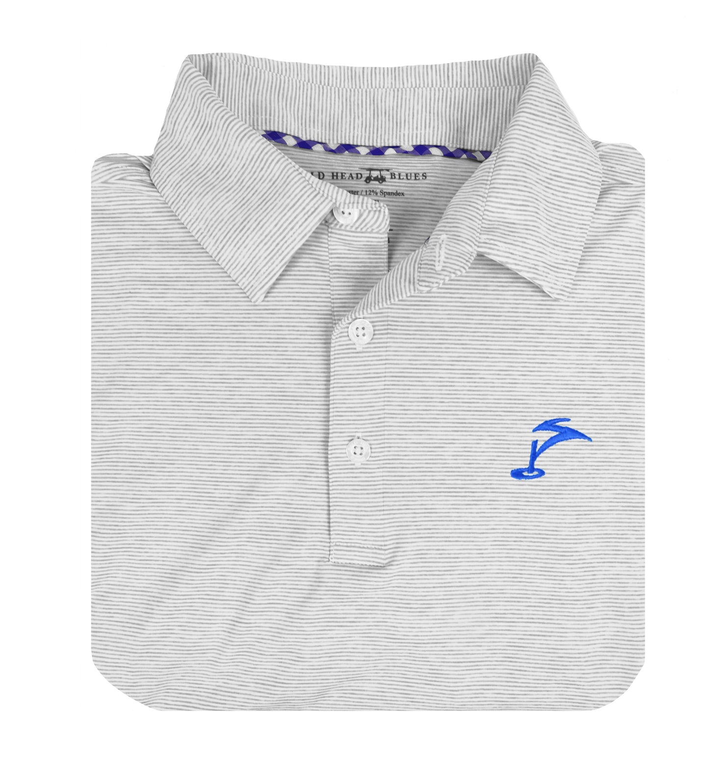 Smash Polo - Heather Grey/White Microstripes