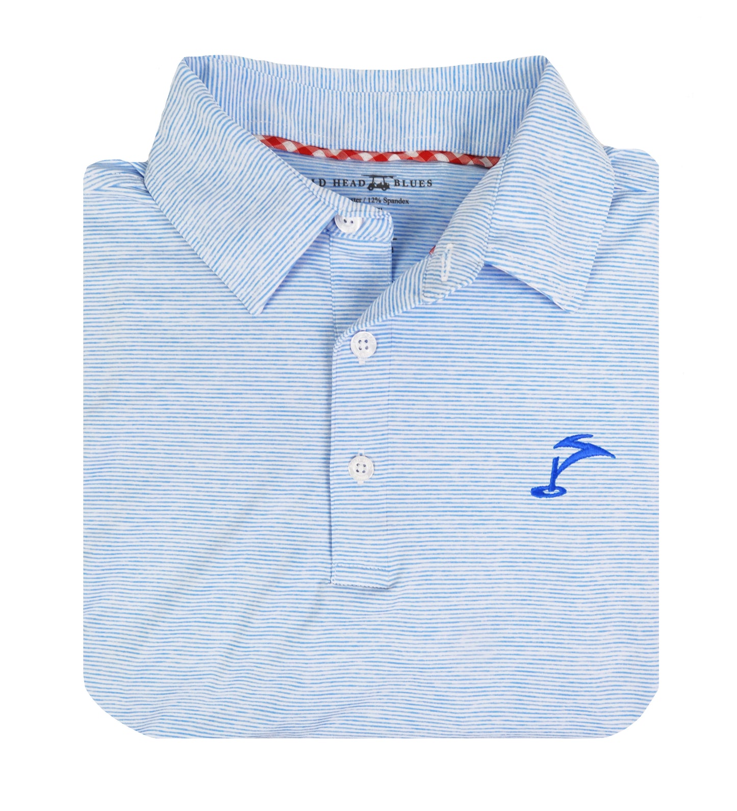 Smash Polo - Heather Blue/White Microstripes
