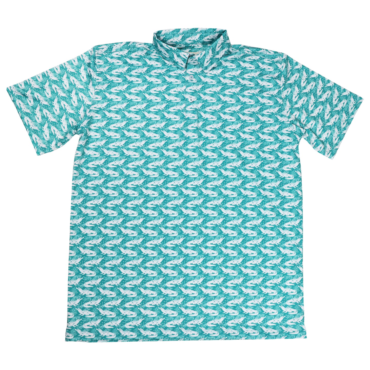 Youth Albatross Polo - Crocs And Gators All-Over Print on Lagoon