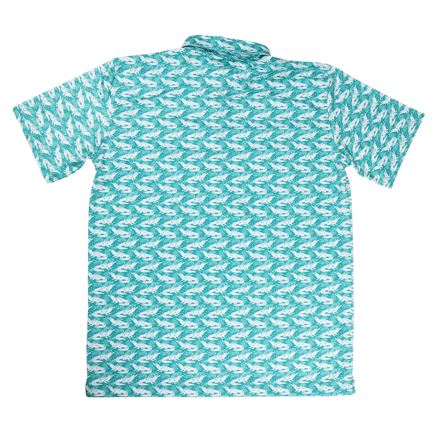 Youth Albatross Polo - Crocs And Gators All-Over Print on Lagoon