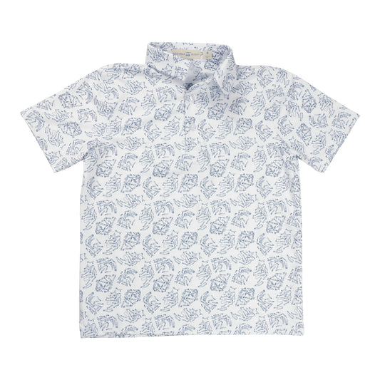 Youth Albatross Polo - Majors All-Over Print on White