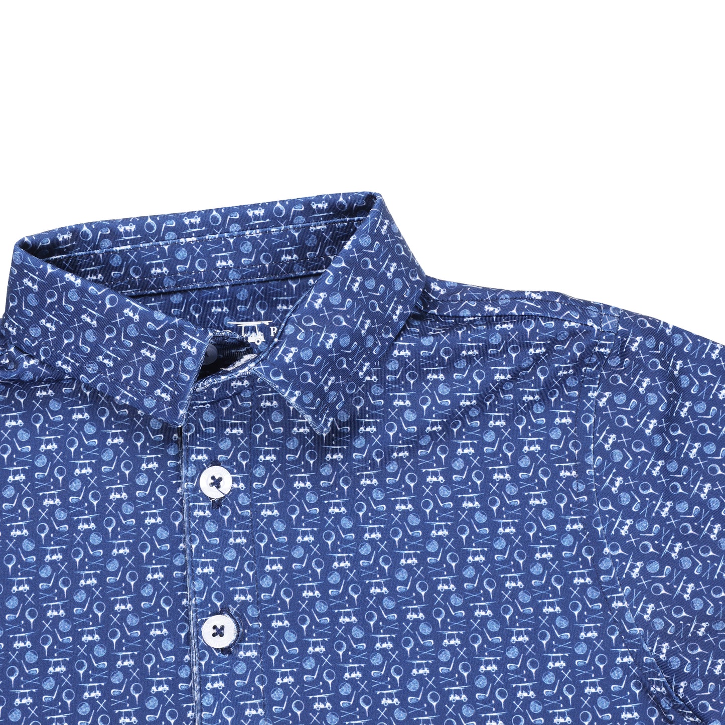 Albatross Youth Polo - Medieval w/ All-Over Golf Print
