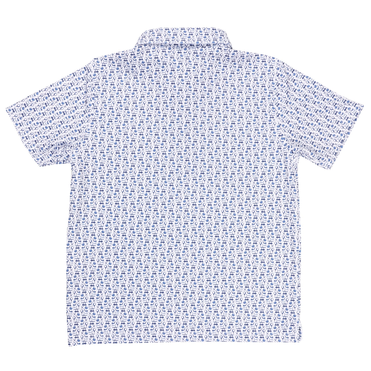 Albatross Youth Polo - White w/ All-Over Golf Print