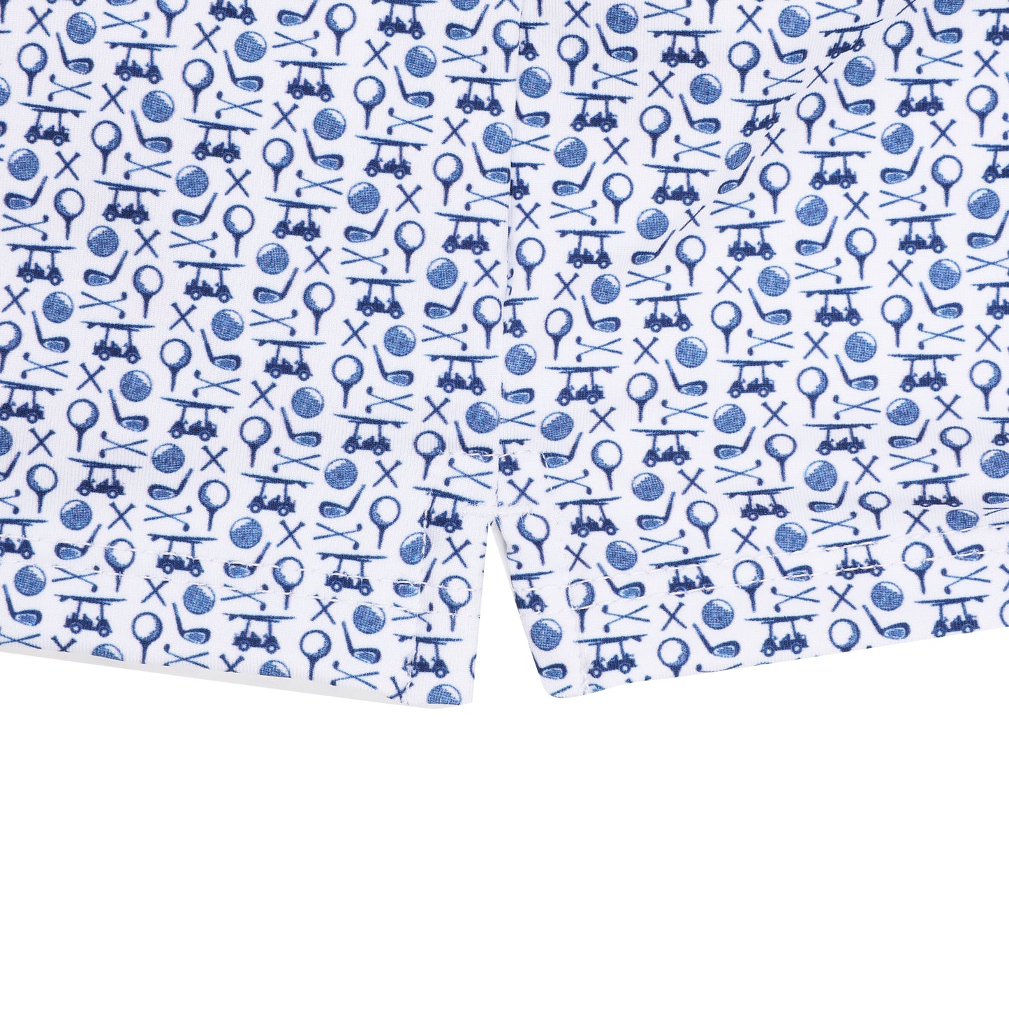 Albatross Youth Polo - White w/ All-Over Golf Print
