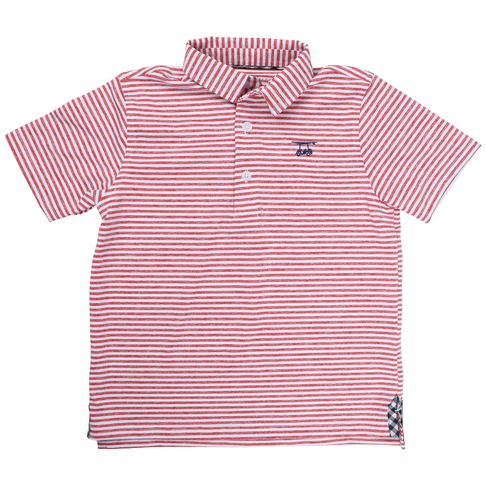 Albatross Youth Polo - White / Heather State Red