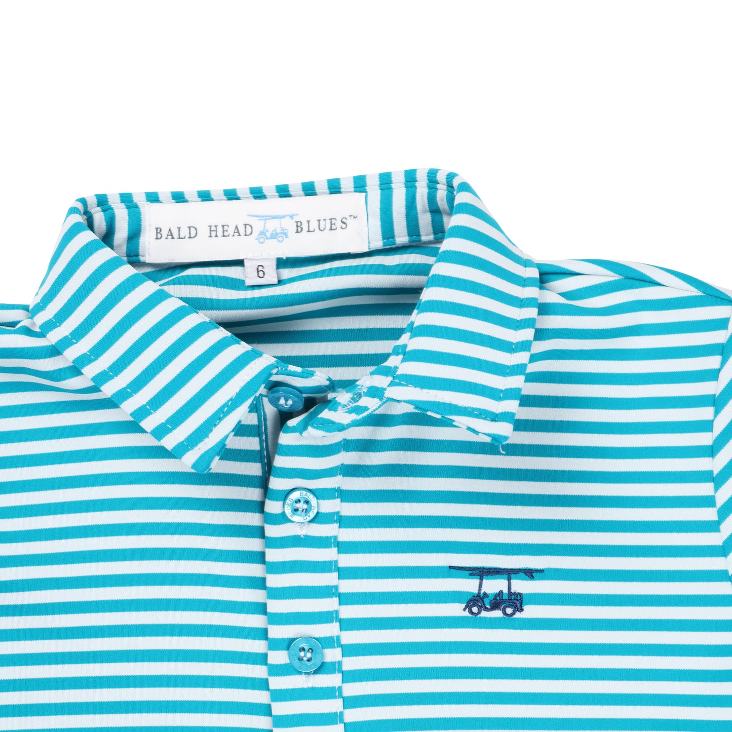 Youth First Class Polo - Lagoon / White Stripe