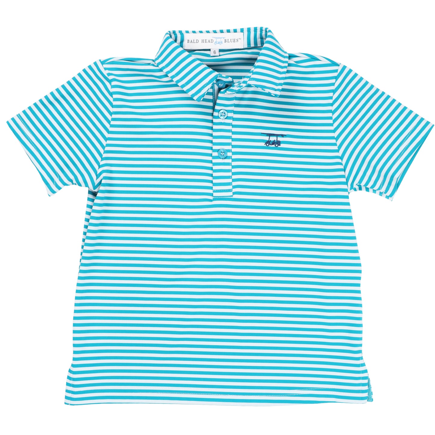 Youth First Class Polo - Lagoon / White Stripe