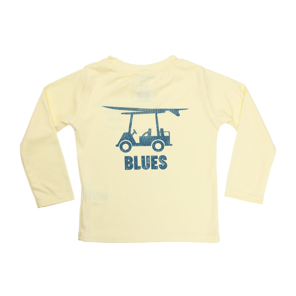 Youth Performance Long Sleeve Blues Logo T-Shirt - Yellow