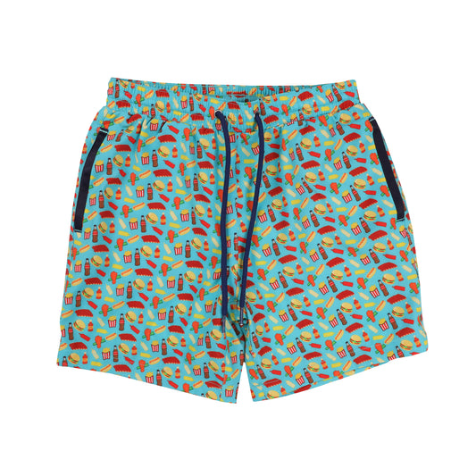 Aruba w/Cookout Print Youth Swim Trunks