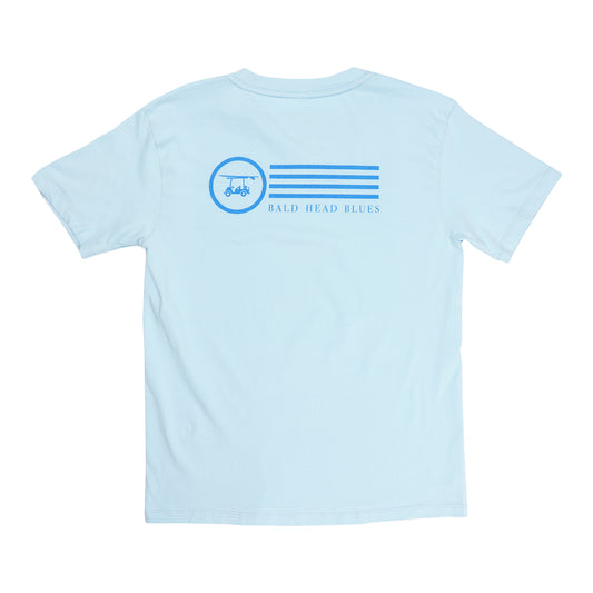 Island Tee - Youth Short Sleeve Stripes - Chambray