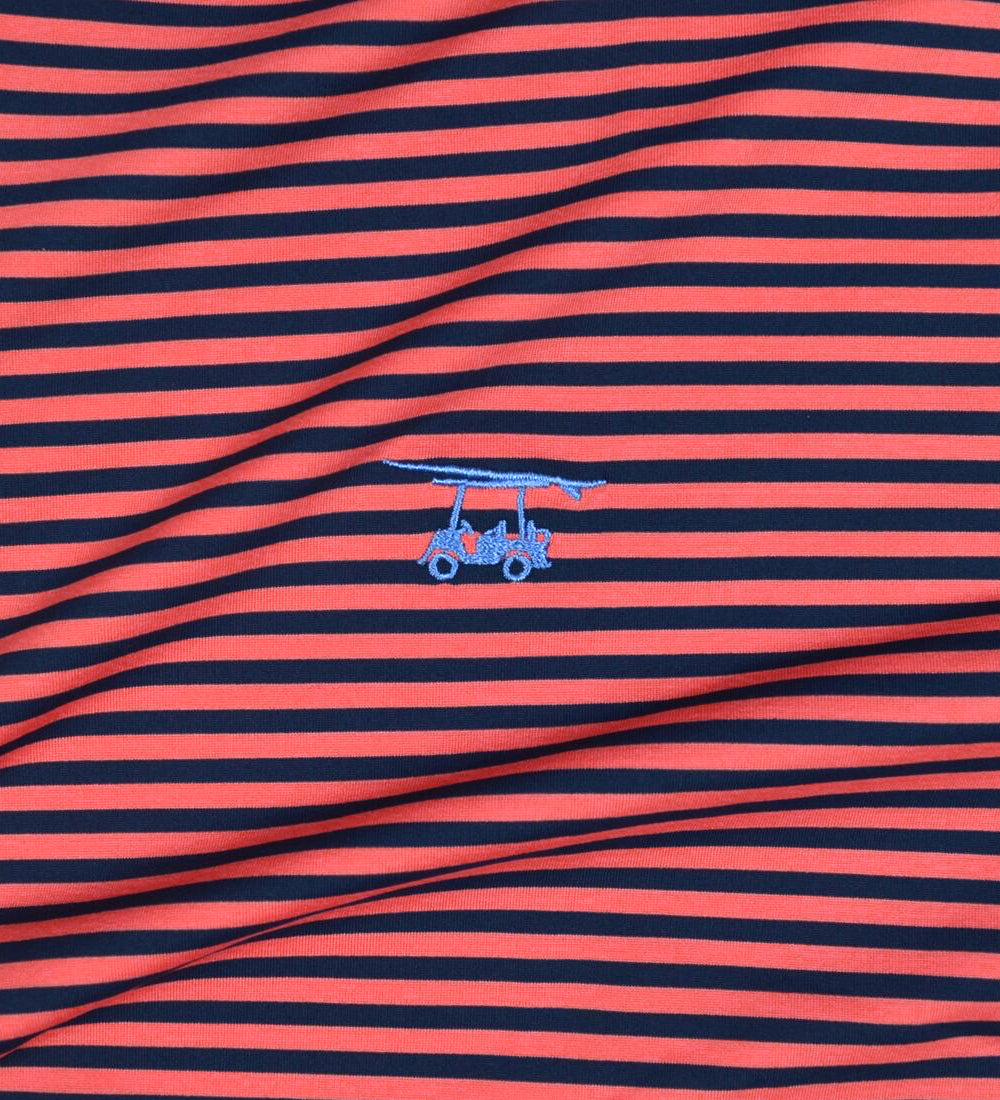 Albatross Polo - Medieval/Coral Stripe
