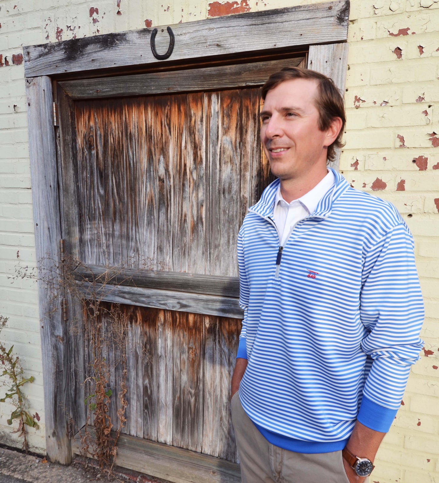 Dogwood Quarter Zip- Regatta/White