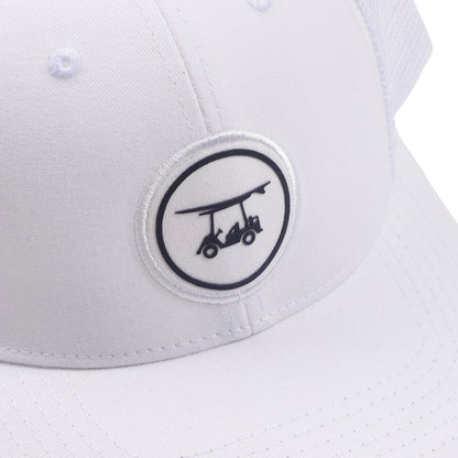 Trucker Hat w/ Circle Logo - White