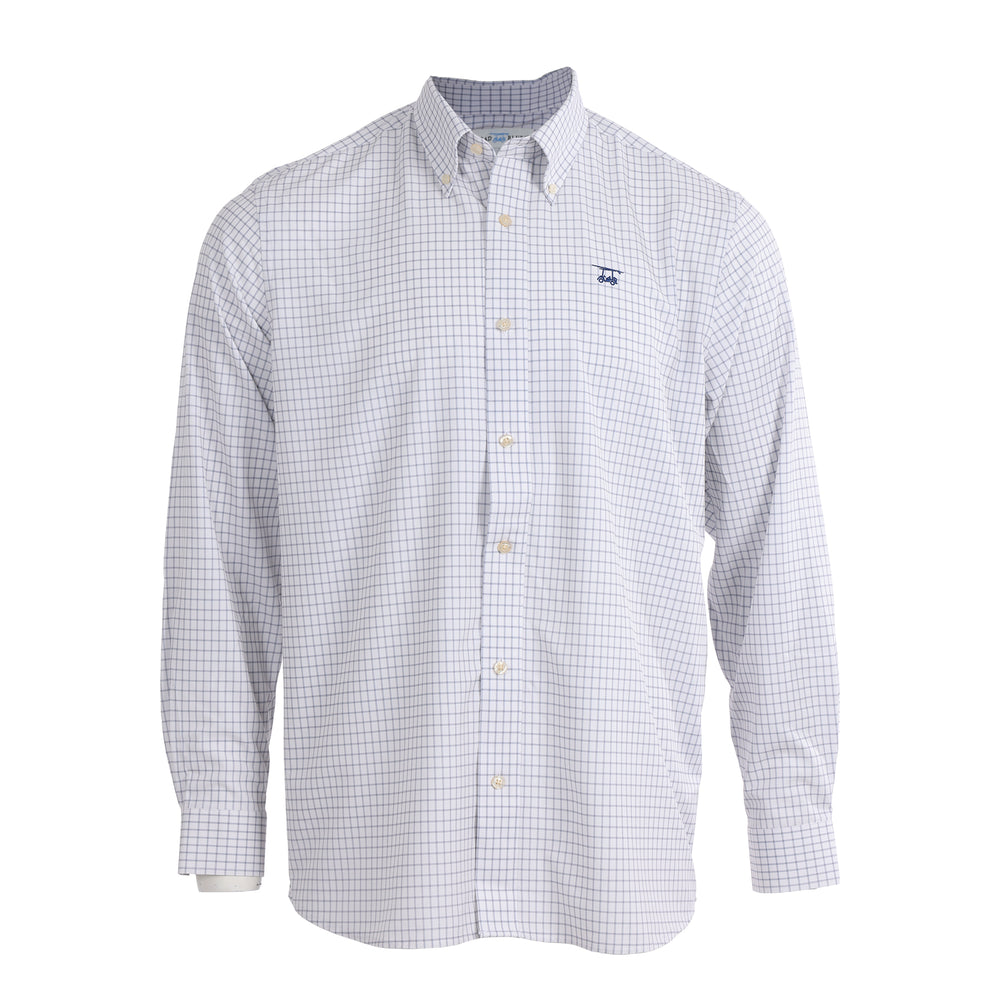 Islander Button Down - White w/ Grey Check