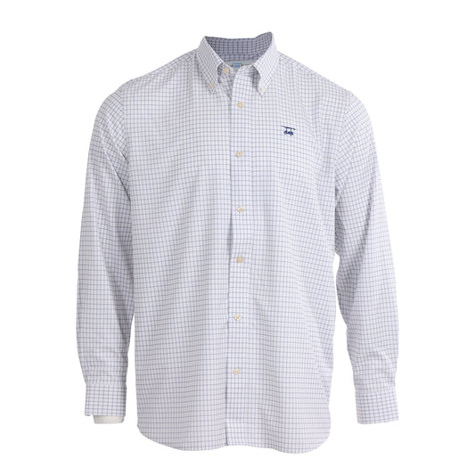 Islander Button Down - White w/ Grey Check