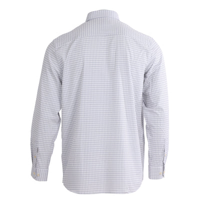 Islander Button Down - White w/ Grey Check