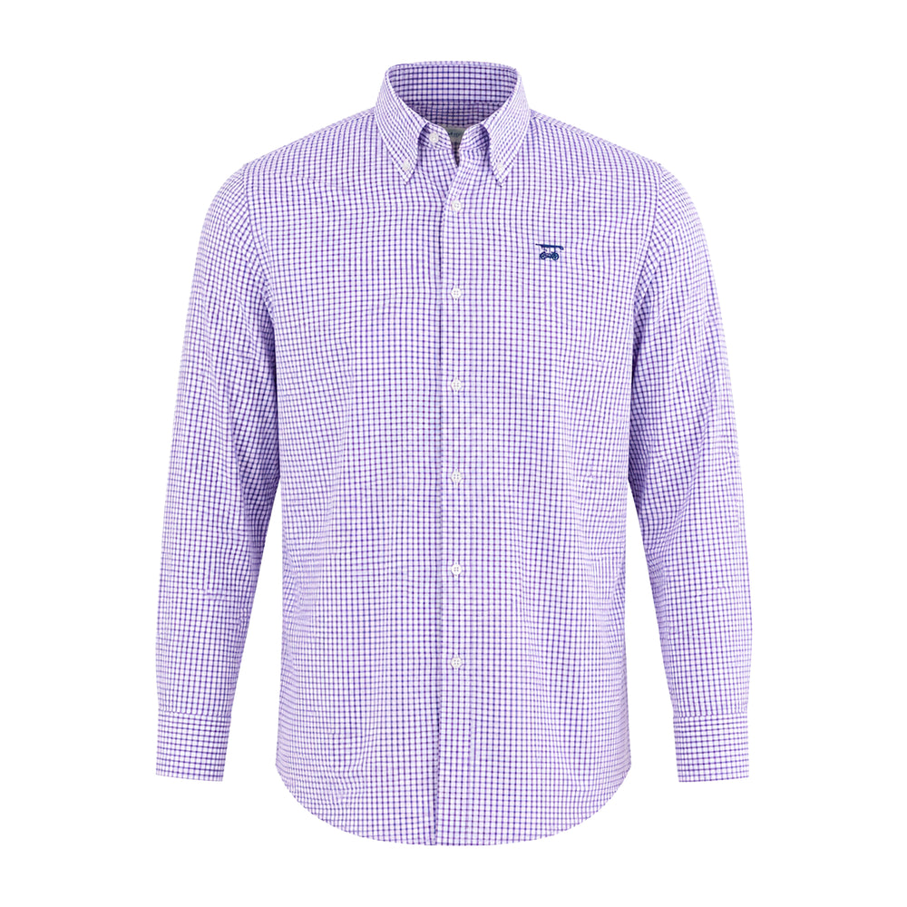 Islander Button Down - Blue Blush Check