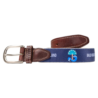 Navy Belt w/ Palm Tree Logo and BHI Text