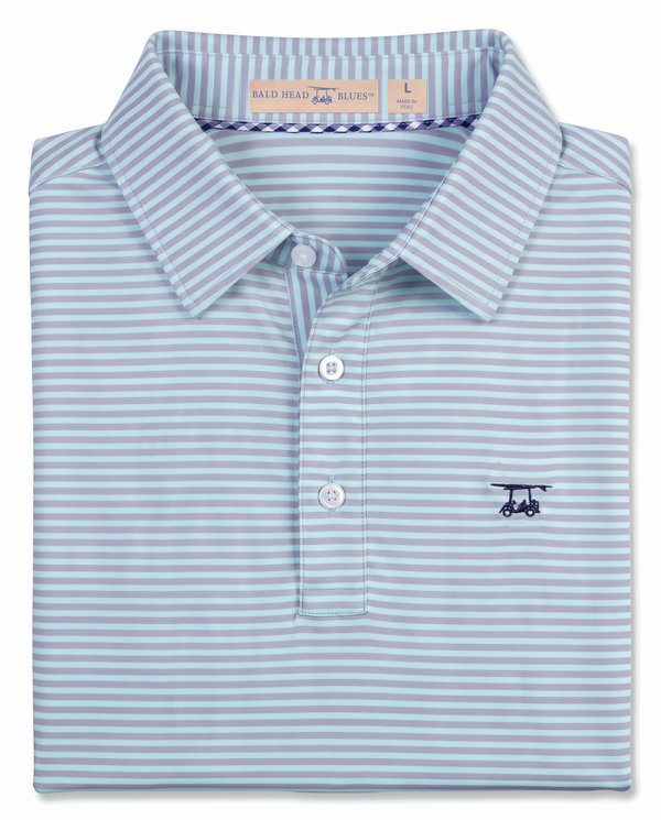 Albatross Polo Aruba/Lavender Feeder Stripe folded