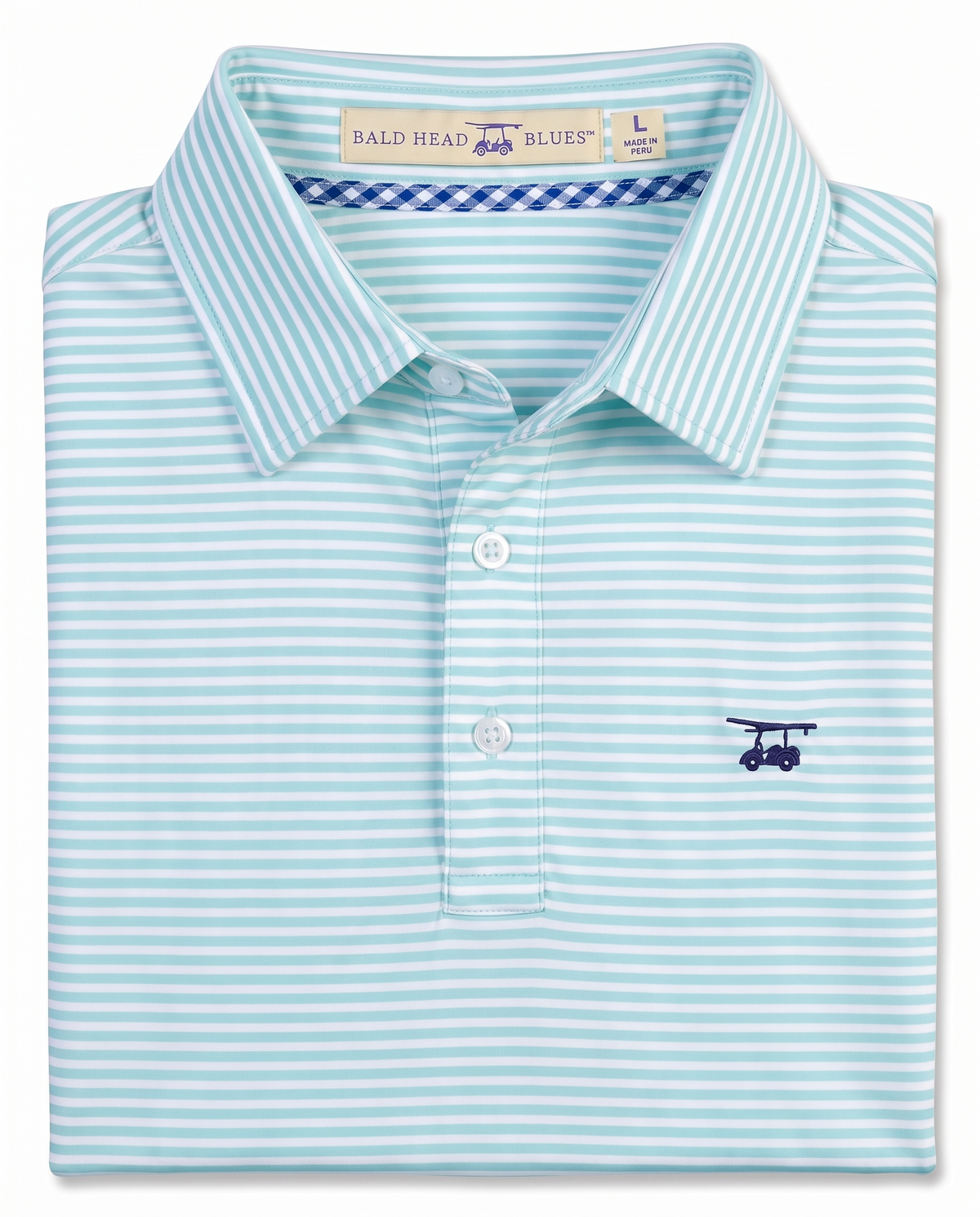 Albatross Polo Aruba/White Feeder Stripe folded