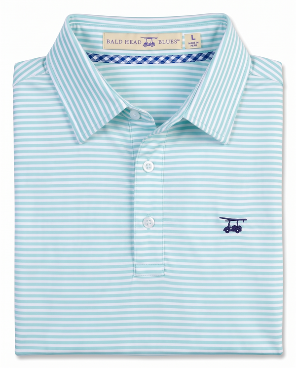 Albatross Polo Aruba/White Feeder Stripe folded