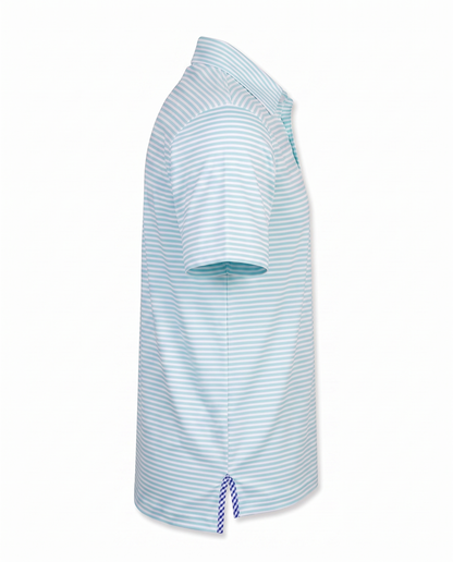 Albatross Polo Feeder Stripe - Aruba/White - Side