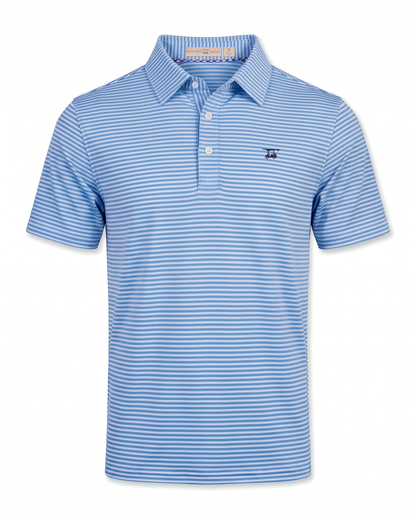 Albatross Polo Azure Blue/Bell Feeder Stripe front