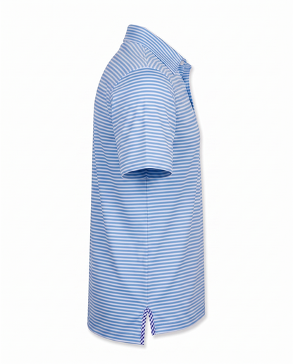 Albatross Polo Feeder Stripe - Azure Blue/Bell - Side