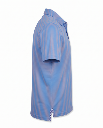 Albatross Polo Coral Azure Pinstripe side