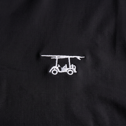 Albatross Polo Black chest logo detail