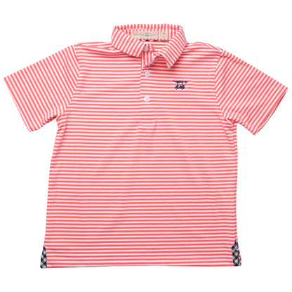 Youth Albatross Polo - Coral / White Stripe