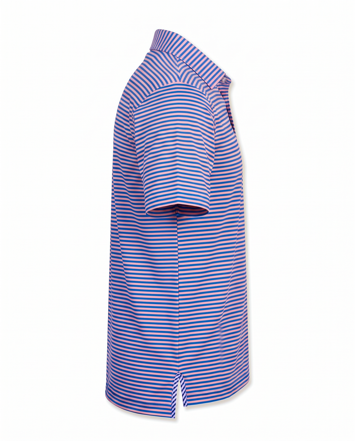 Albatross Polo Electric Blue/Peach Feeder Stripe side