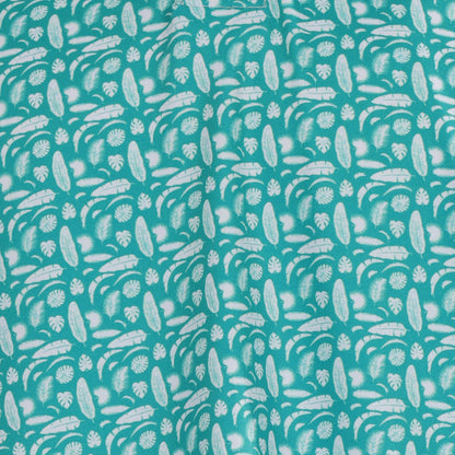 Albatross Polo - Exotic Leaves All-Over Print - White / Lagoon